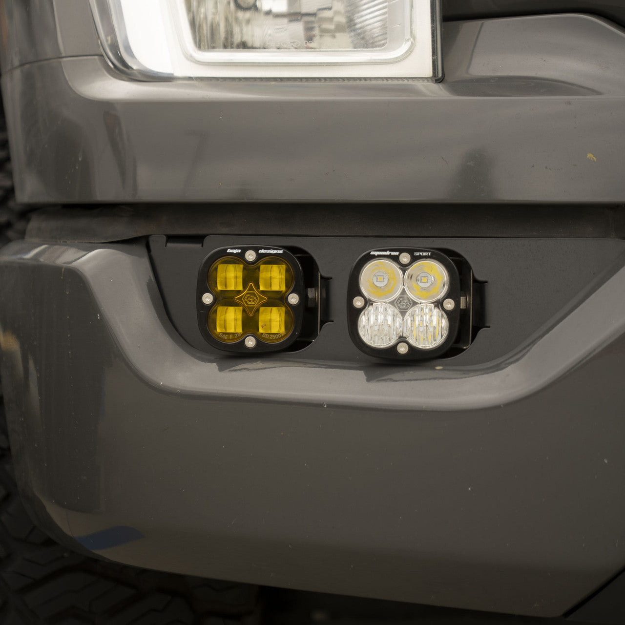 Baja Designs Ford Squadron SAE/Sport Fog Pocket Light Kit - Ford 2021-23 F-150; NOTE: w/ Daytime Running Lights (DRL)