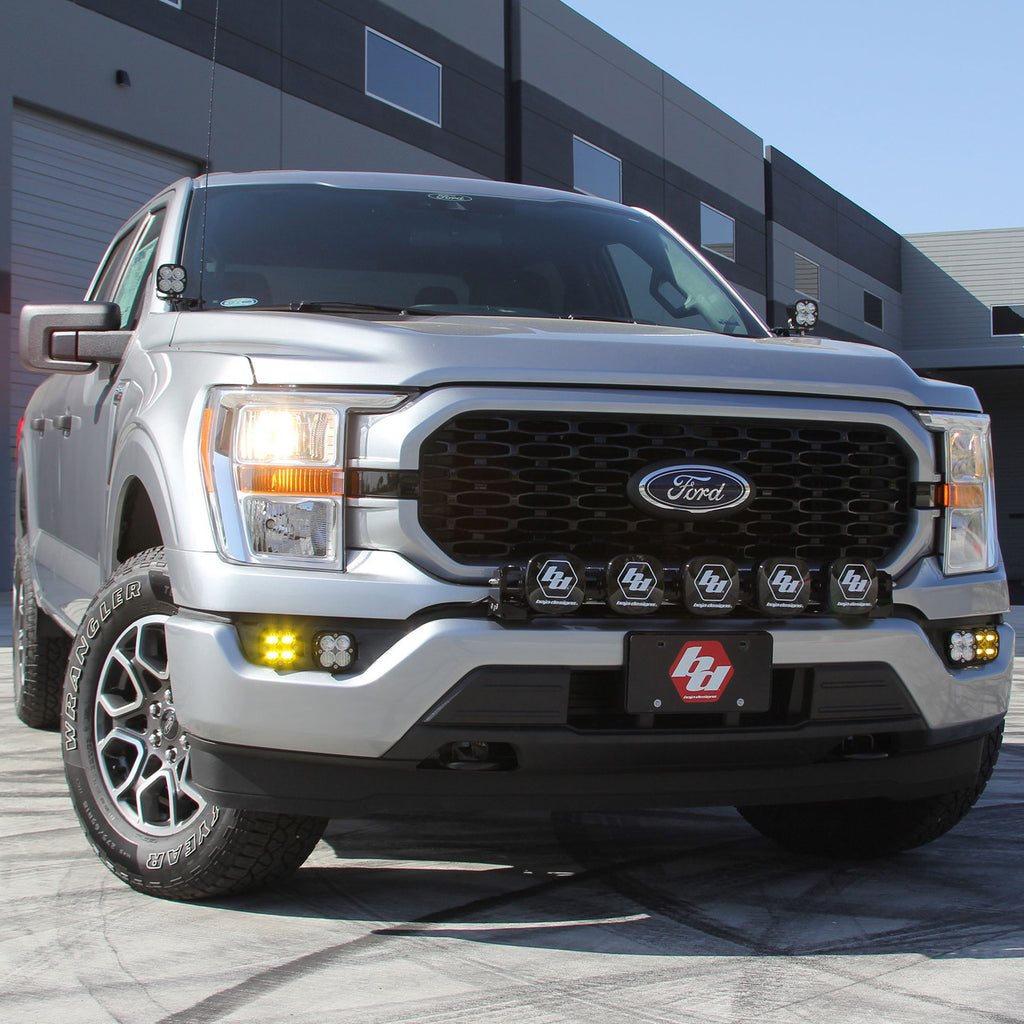 Baja Designs Ford Squadron SAE/Sport Fog Pocket Light Kit - Ford 2021-23 F-150; NOTE: w/ Daytime Running Lights (DRL)
