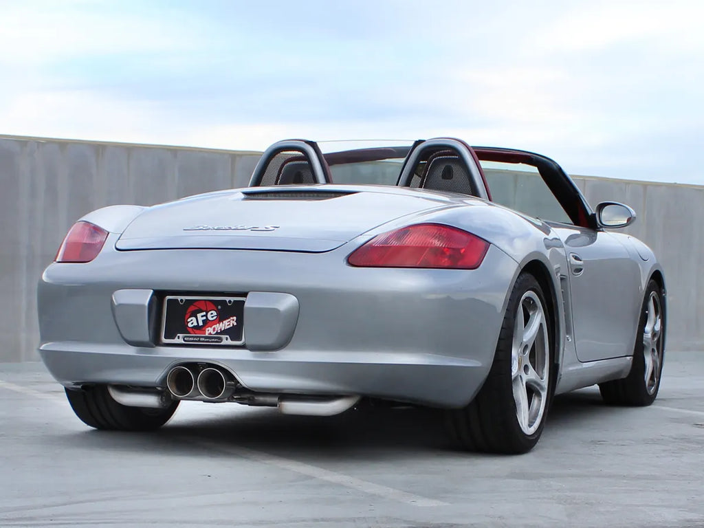 AFE Porsche Boxster/S (987.1) 05-08 Porsche Cayman/S (987.1) 06-08 MACH Force-Xp 2 IN to 2-1/2 IN 304 Stainless Steel Cat-Back Exhaust System