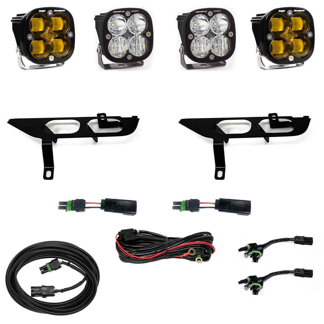 Baja Designs Ford Squadron SAE/Sport Fog Pocket Light Kit - Ford 2021-23 F-150; NOTE: w/ Daytime Running Lights (DRL)