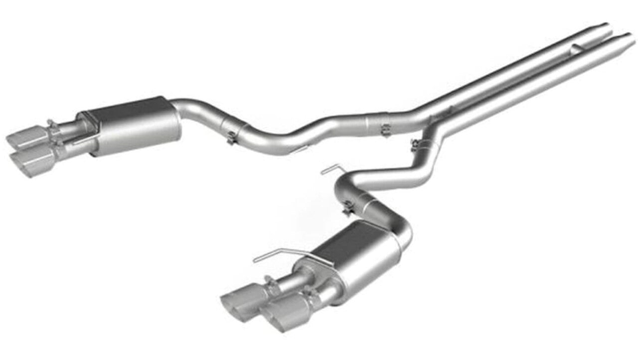 MBRP 3" Cat Back, with Quad 4" Dual Wall Tips, Street Version, T304, Ford Mustang GT 5.0L 2018 - 2023 | S7205304
