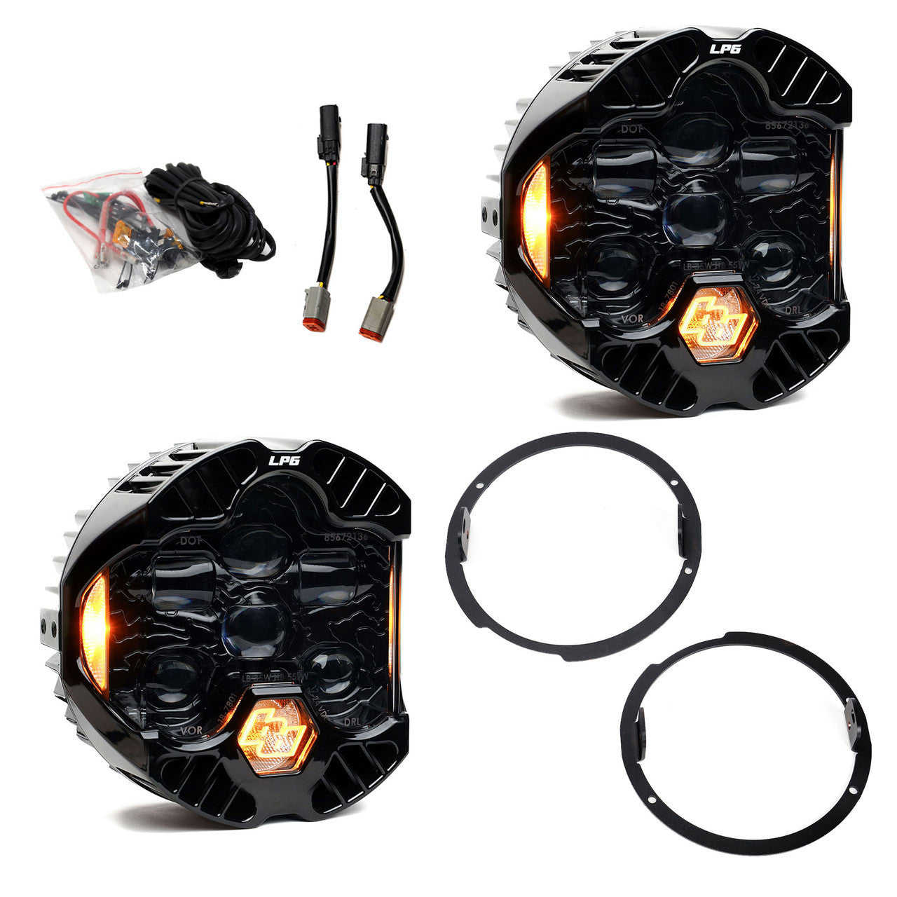 Baja Designs Baja Designs DOT LP6 Headlight Kit White DRL - 2007-2018 Jeep JK | 44-8310