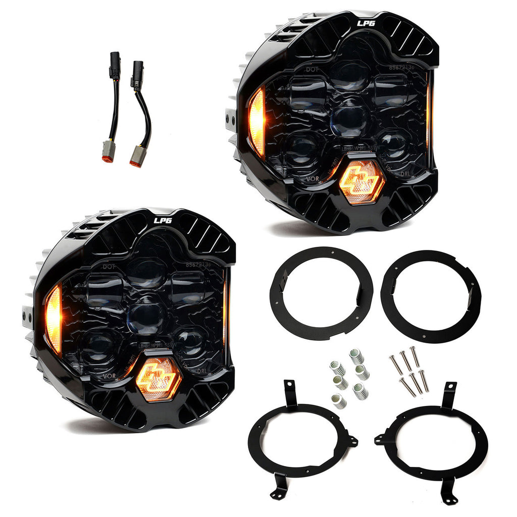 Baja Designs Baja Designs DOT LP6 Headlight Kit Amber DRL - 2018-2025 Jeep JL JT | 44-8303