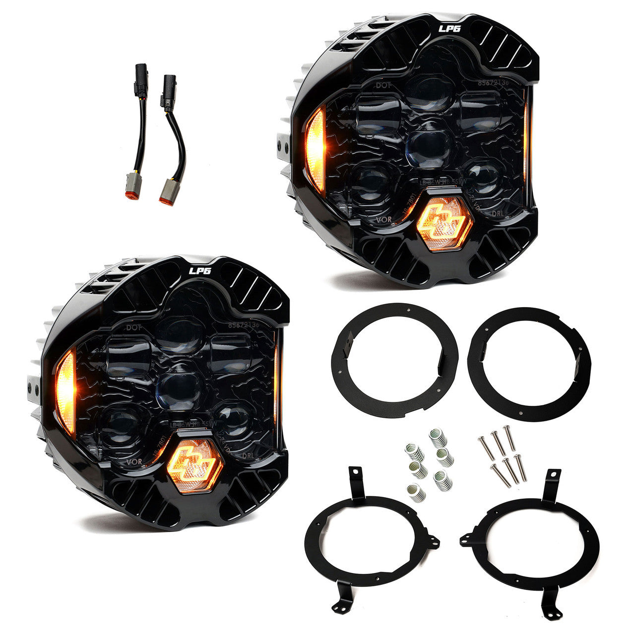 Baja Designs Baja Designs DOT LP6 Headlight Kit Amber DRL - 2018-2025 Jeep JL JT | 44-8303