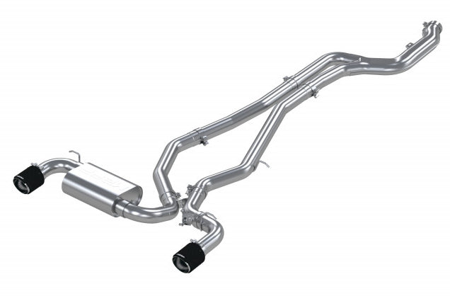 MBRP 2020-2026 Toyota Supra 3.0L T304 Stainless Steel 3 Cat Back Dual Rear with Carbon Fiber Tips | S43003CF