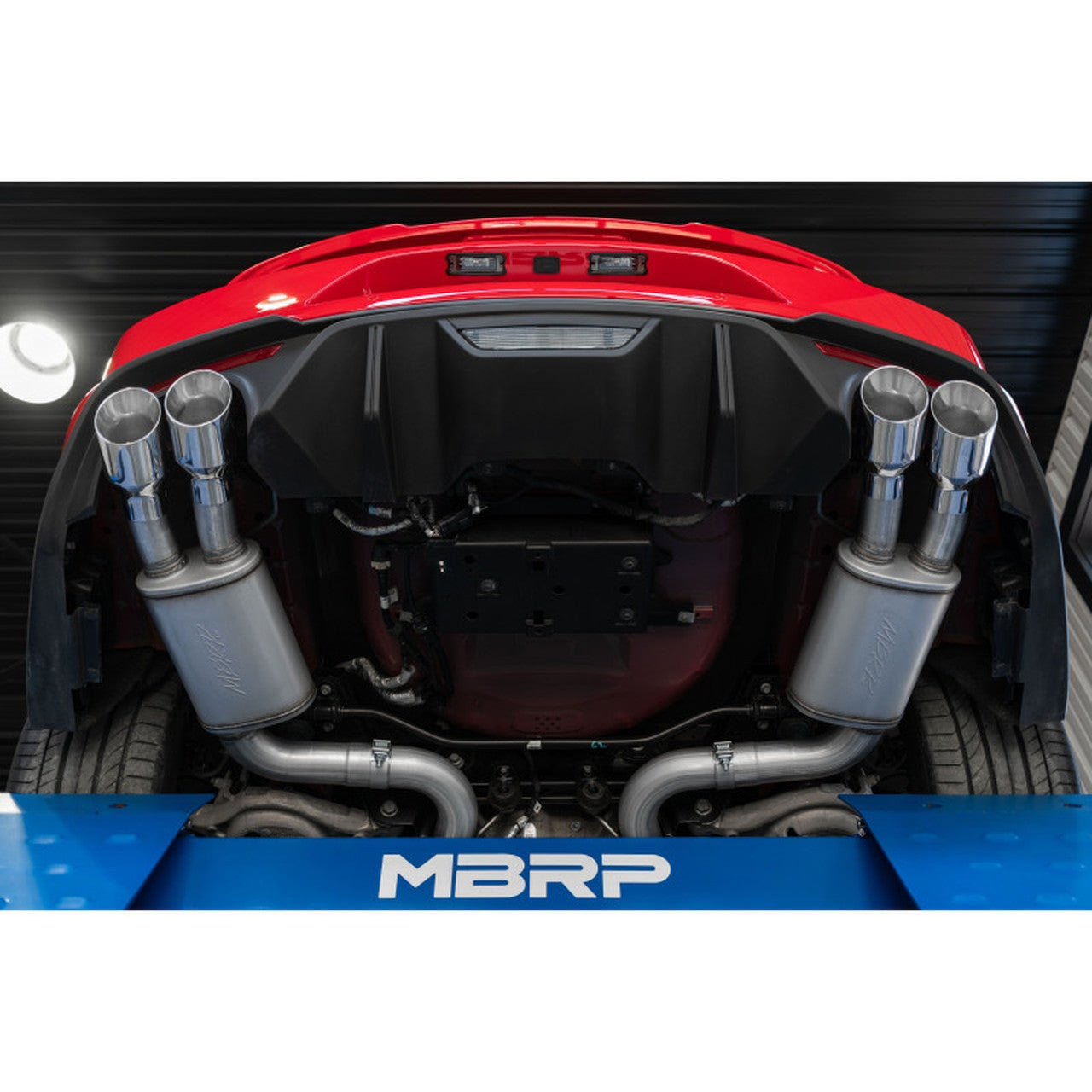 MBRP 3" Cat Back, with Quad 4" Dual Wall Tips, Street Version, T304, Ford Mustang GT 5.0L 2018 - 2023 | S7205304