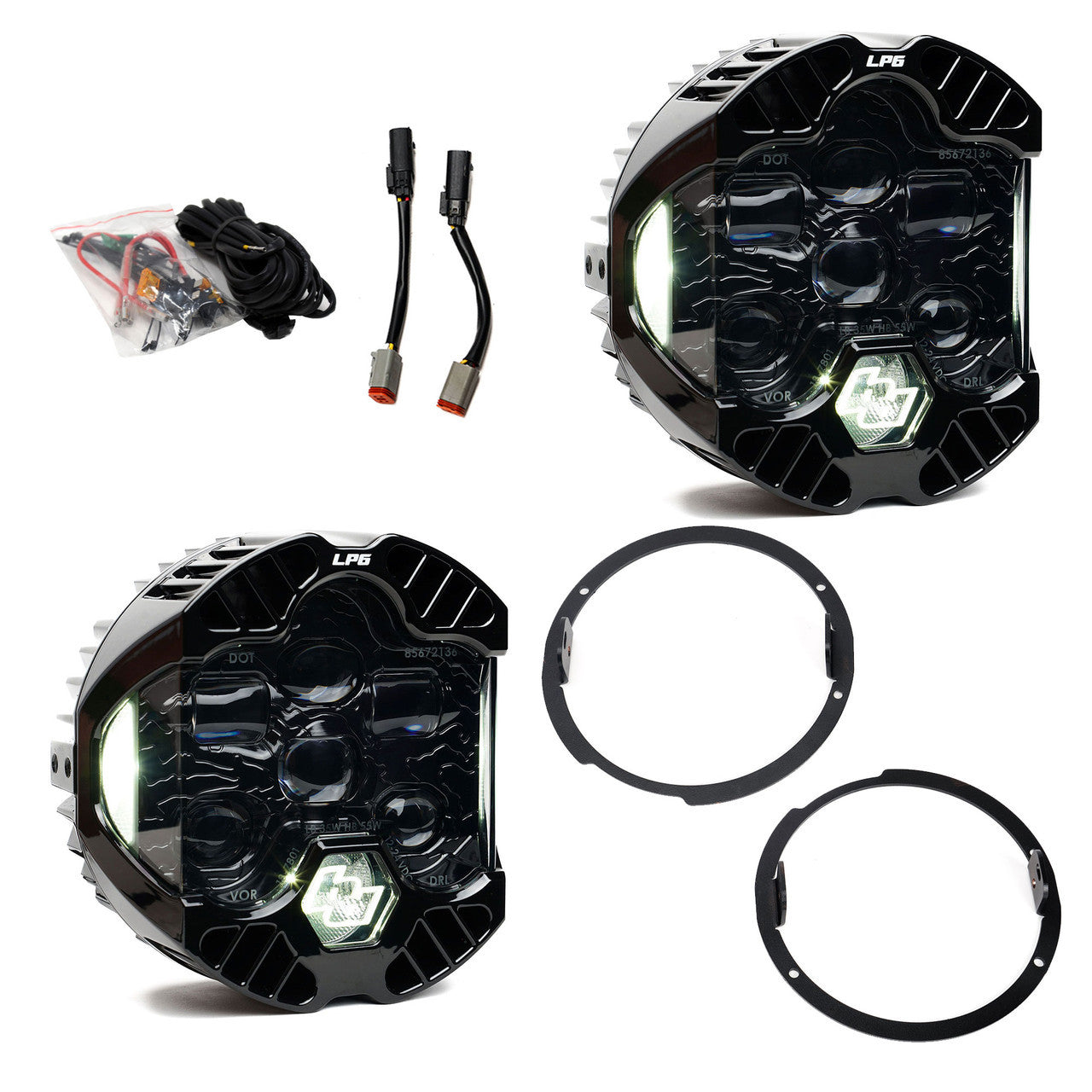 Baja Designs Baja Designs DOT LP6 Headlight Kit White DRL - 2007-2018 Jeep JK | 44-8310