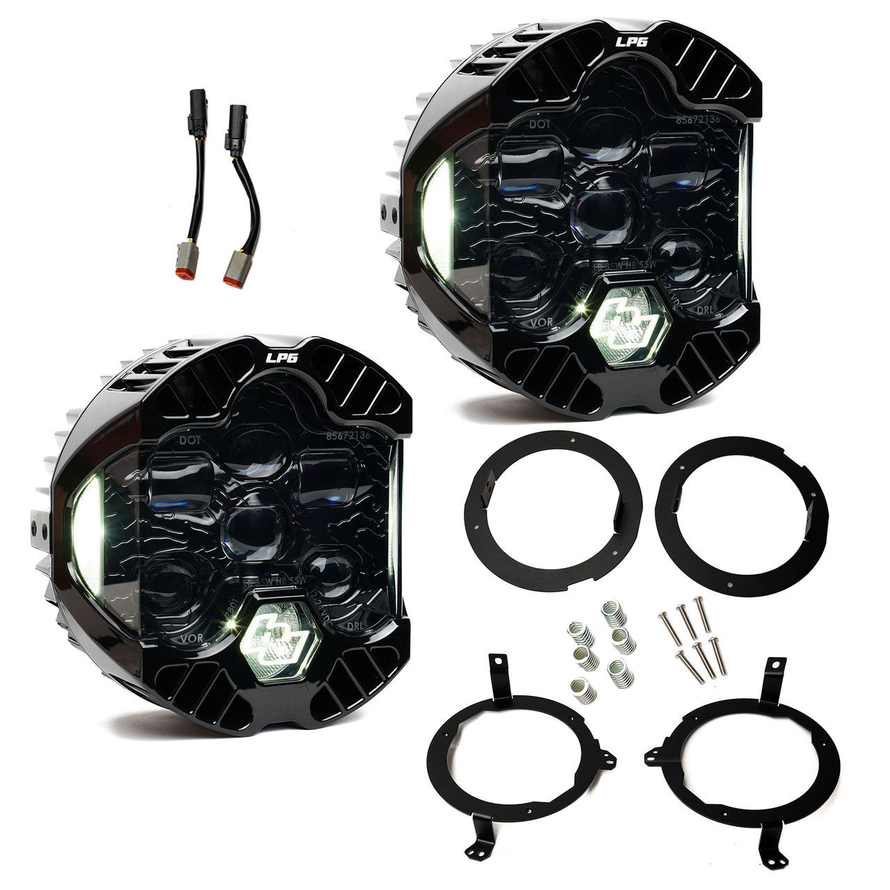 Baja Designs Baja Designs DOT LP6 Headlight Kit Amber DRL - 2018-2025 Jeep JL JT | 44-8303